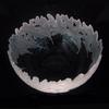 "oak rim bowl" - cut through carved edge clear glass bowl - 12.5" dia. x 6'h
